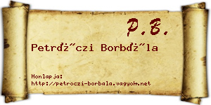 Petróczi Borbála névjegykártya
